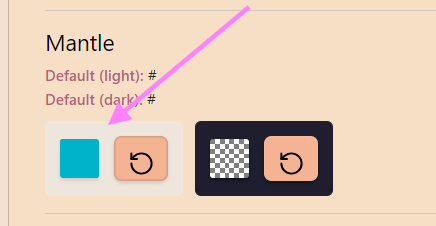Mantle Color in Style Settings Widget